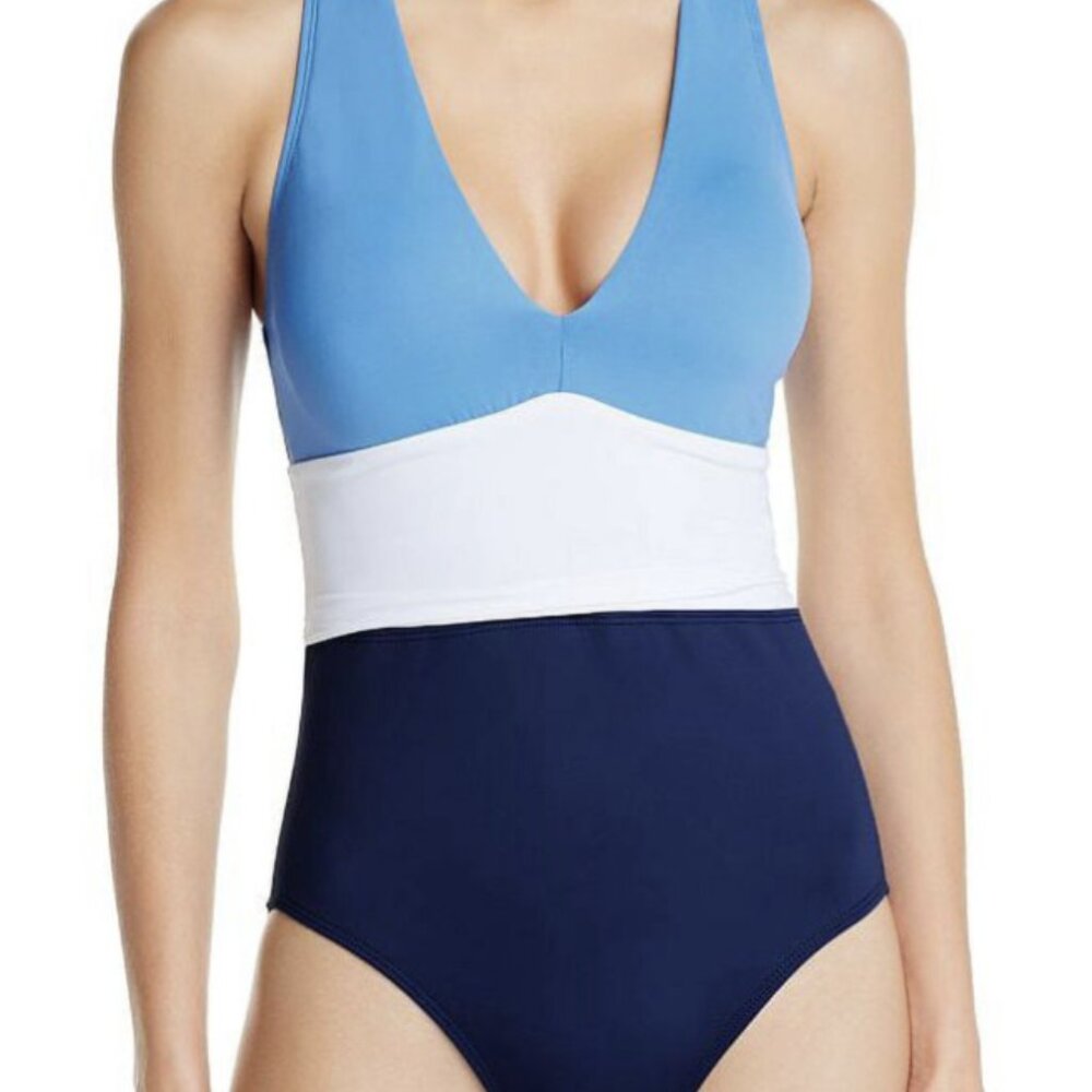 Ralph Lauren Color-Block Twist Back One-Piece Swimsuit